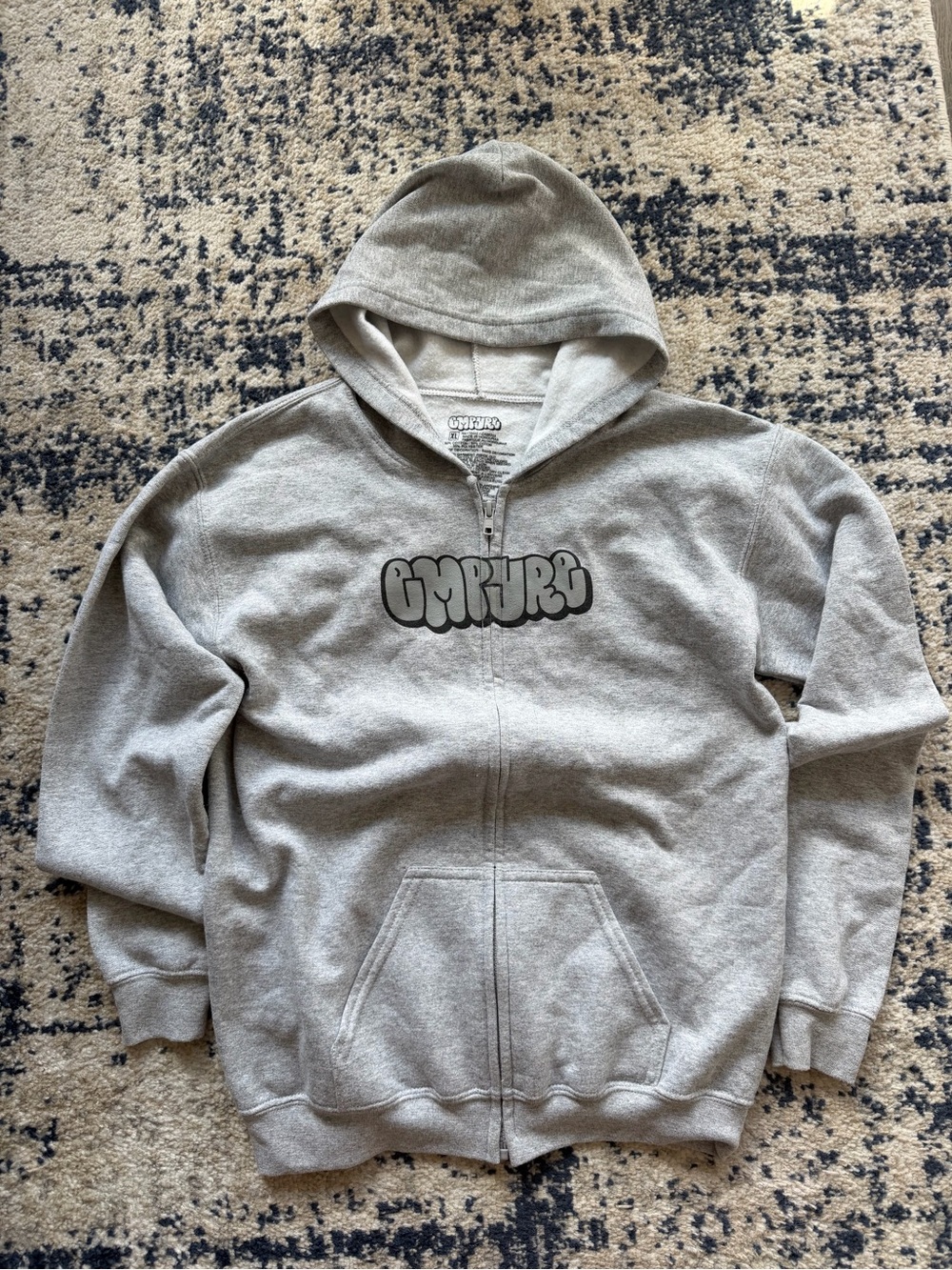 Empyre Gray Full-Zip Hoodie with Chest Logo